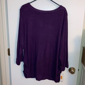 Croft & Barrow dark plum knit top. Size 3X